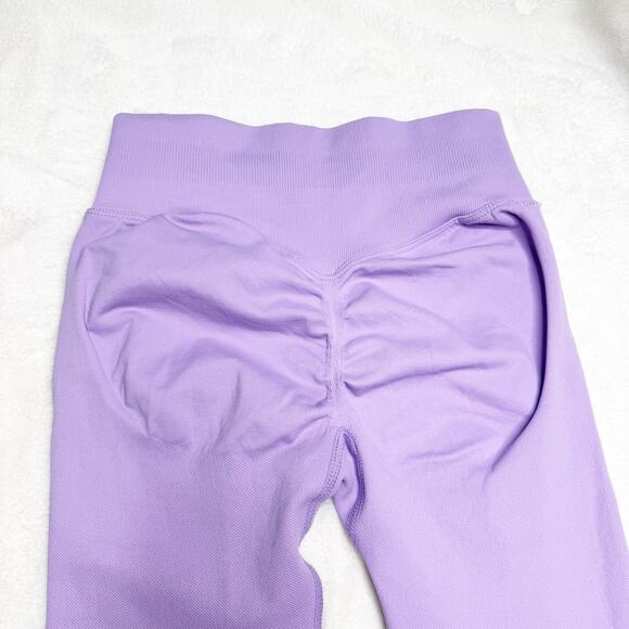 Lilac Purple Scrunch Ruched Bum Stretch Workout Leggings size XS - Picture 2 of 6
